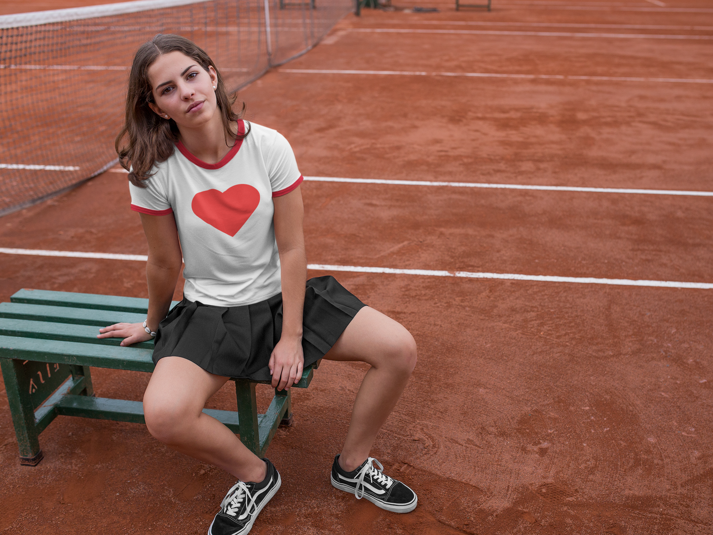 Heart Ringer Tee – Casual Love Tee for Valentine's Day & Everyday Wear | Retro-Inspired Romantic T-Shirt