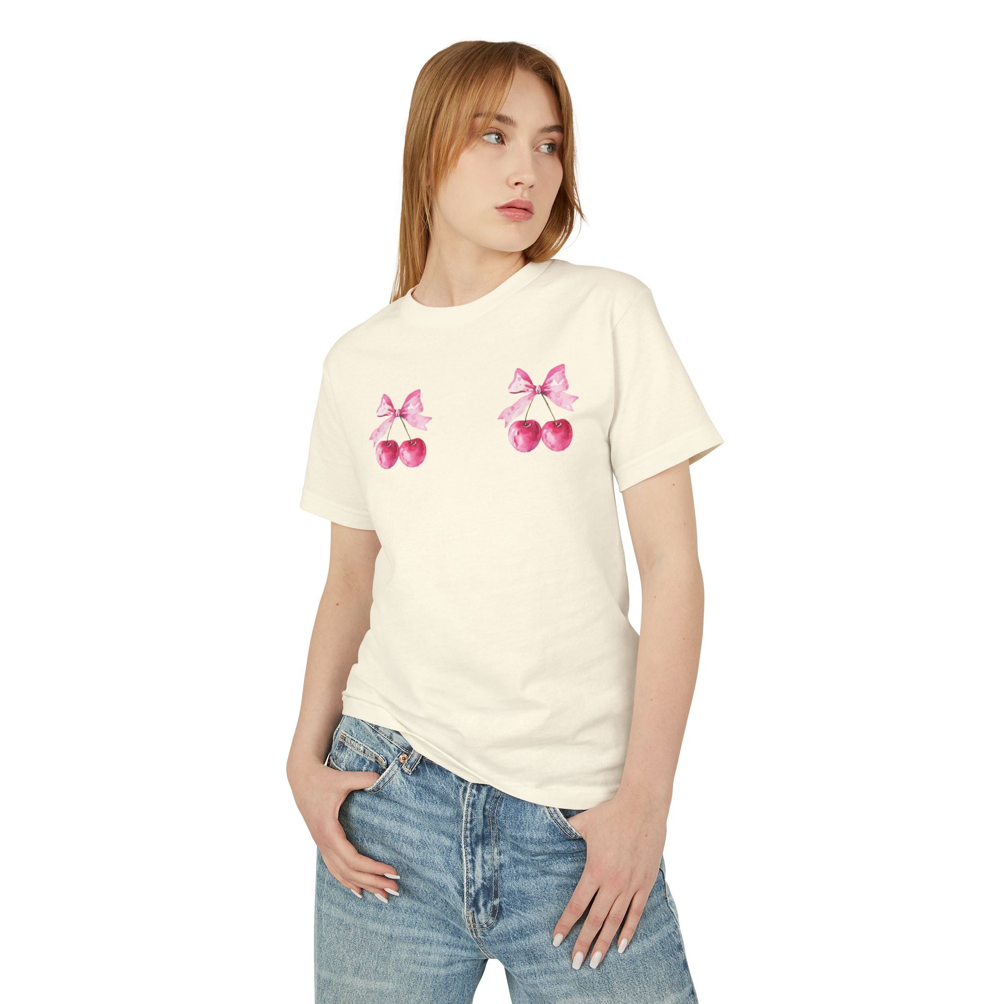 Cherry Bow Graphic Tee for Spring Celebrations