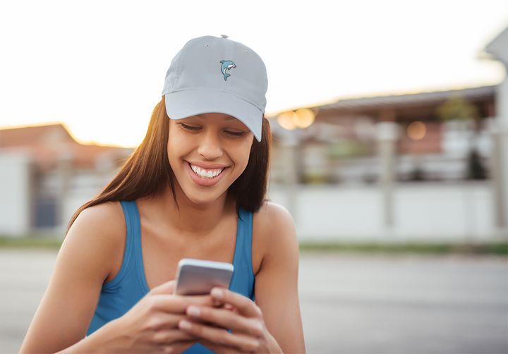 Dolphin Girl Embroidered Denim Hat