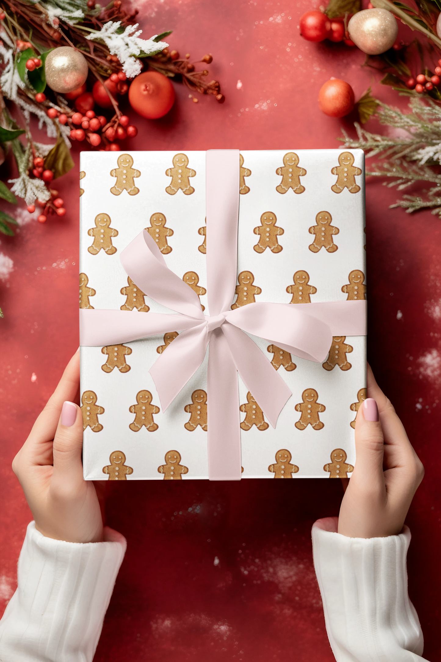 Gingerbread Pattern Wrapping Paper – Festive Holiday Gift Wrap