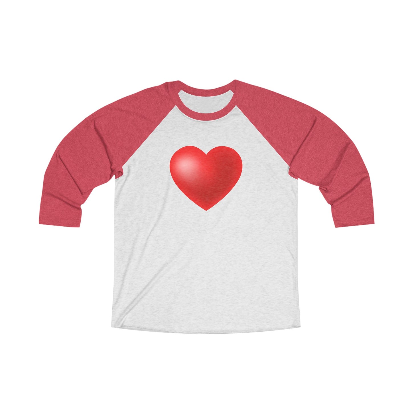 Raglan Tee – Heart Design – Casual Love Attire for Everyday Wear | Retro Baseball Style Valentine's Shirt