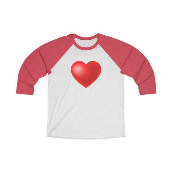 Raglan Tee – Heart Design – Casual Love Attire for Everyday Wear | Retro Baseball Style Valentine's Shirt