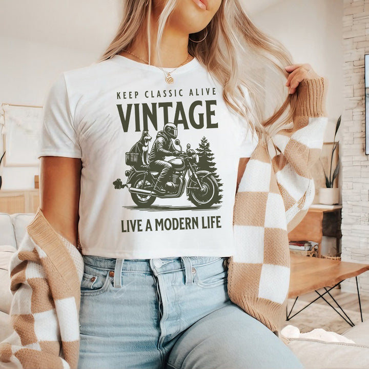 Live A Modern Life Crop Top - Retroglam